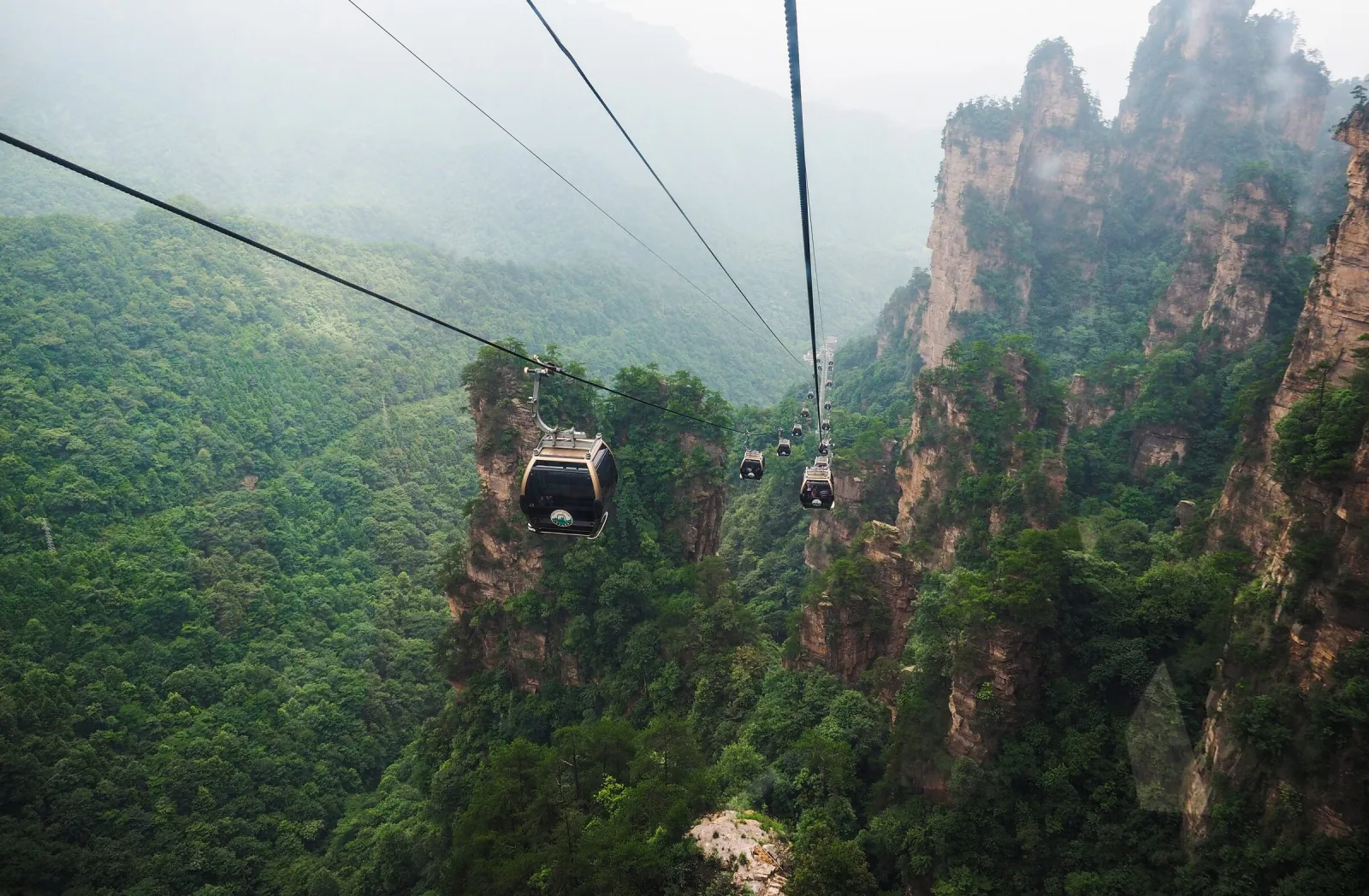 Sandstone pillars at Zhangjiajie